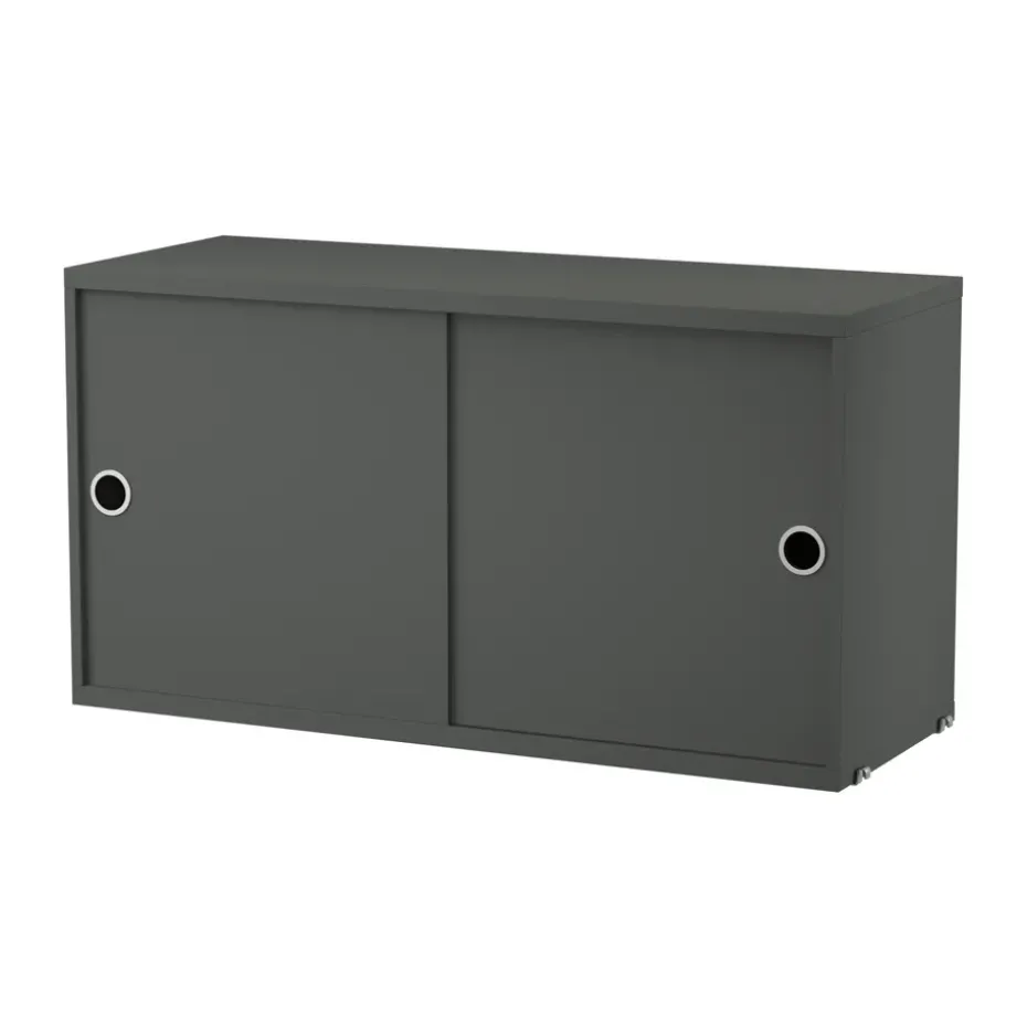 Armoire à portes coulissantes String, Gris foncé, 78x30 cm