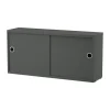 Armoire à portes coulissantes String, Gris foncé, 78x20 cm