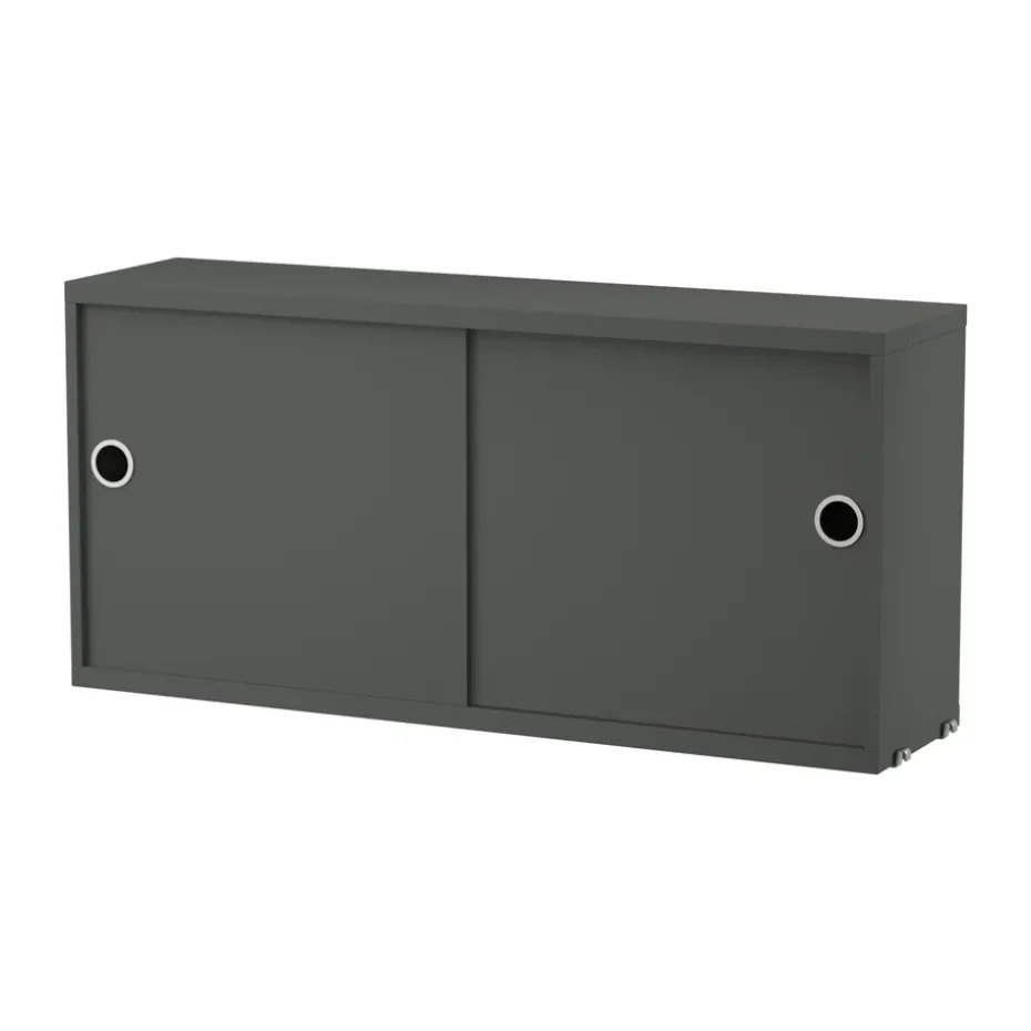 Armoire à portes coulissantes String, Gris foncé, 78x20 cm