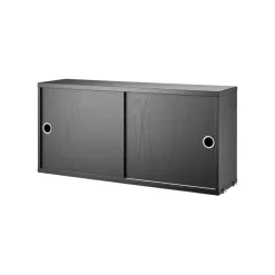 Armoire à portes coulissantes String, frêne lasuré noir, 78x20 cm