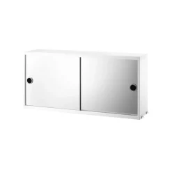 Armoire à portes coulissantes String, blanc, portes coulissantes miroir, 78x20 cm