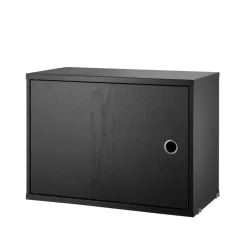 Armoire à portes String, Frêne lasuré noir, 58x30 cm