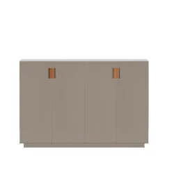 Armoire Frame 160 High , dark sand, portes pliantes, 42 cm, cognac