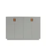 Armoire Frame 160 High , light grey, portes pliantes, 42 cm, cognac