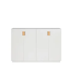 Armoire Frame 160 High , white, portes pliantes, 42 cm, natural
