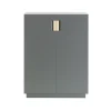 Armoire Frame 80 High, storm grey, cuir natural, 42 cm