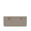 Armoire Frame 160 Low, dark sand, portes pliantes, 42 cm, cognac