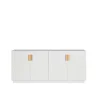 Armoire Frame 160 Low, white, portes pliantes, 42 cm, natural