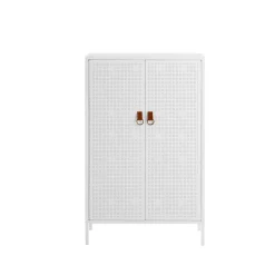 Armoire Francis, blanc, cuir