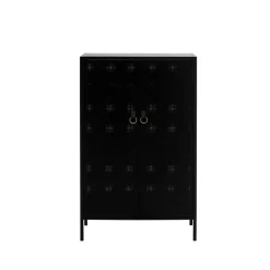 Armoire Francis, noir, cuir noir