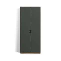 Armoire haute Snö F, Green khaki, base en chêne, dj.42 cm