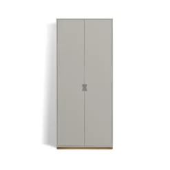 Armoire haute Snö F, Light grey, base en chêne, dj.30 cm