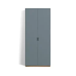 Armoire haute Snö F, Nordic blue, base en chêne, dj.42 cm