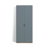 Armoire haute Snö F, Nordic blue, base en chêne, dj.30 cm