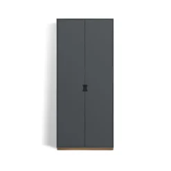 Armoire haute Snö F, Storm grey, base en chêne, dj.30 cm