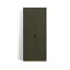Armoire haute Snö F, Taupe, base en chêne, dj.30 cm