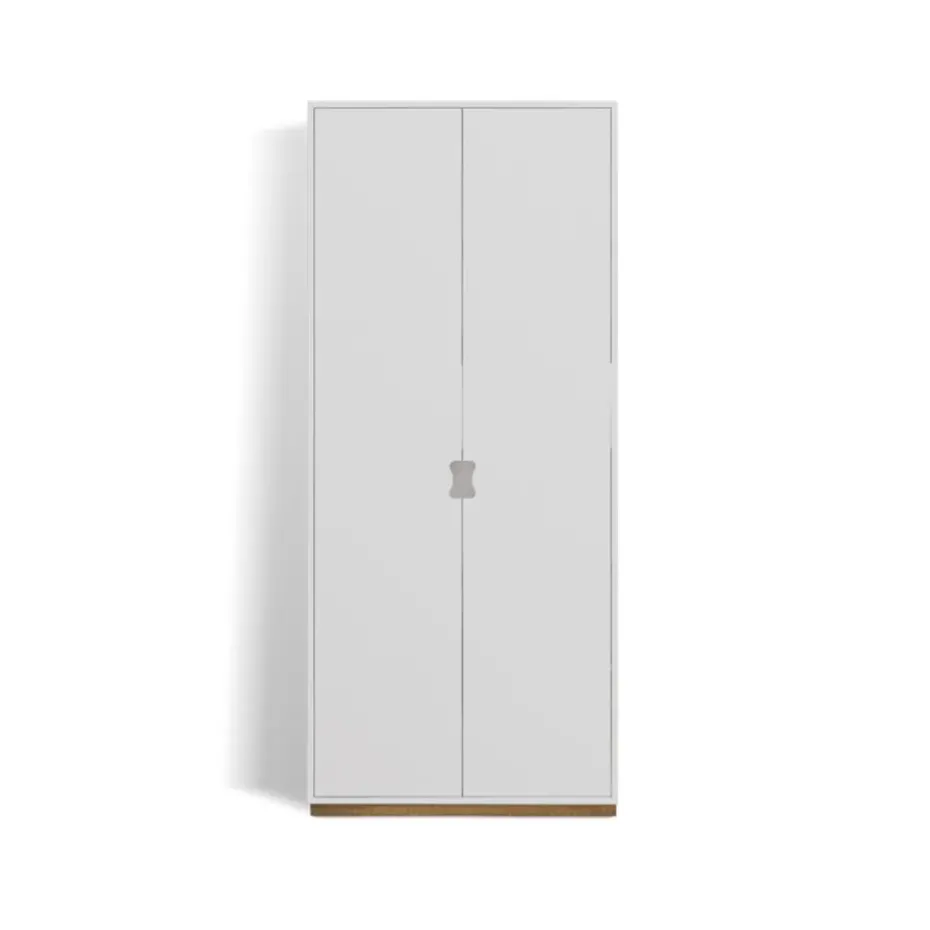 Armoire haute Snö F, white, base en chêne, dj.42 cm, portes opaques