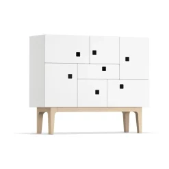 Armoire Peep C1, blanc, chêne pigmenté blanc