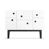 Armoire Peep C2, blanc, laqué noir