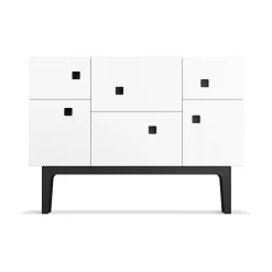 Armoire Peep C2, blanc, laqué noir