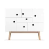 Armoire Peep C1, blanc, retro, structure en chêne