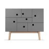 Armoire Peep C1, slate grey, retro, structure en chêne