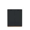 Armoire Snö E, Char grey, base en chêne, portes opaques, dj.42 cm