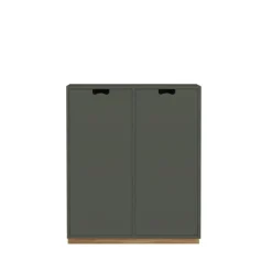 Armoire Snö E, Green khaki,base en chêne, portes opaques, dj.30 cm