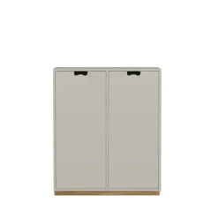 Armoire Snö E, Light grey, base en chêne, portes opaques, dj.30 cm