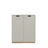 Armoire Snö E, Light grey, base en chêne, portes opaques, dj.42 cm