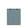 Armoire Snö E, nordic blue, base en chêne, portes opaques, dj.30 cm