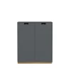 Armoire Snö E, Storm grey, base en chêne, portes opaques, dj.30 cm