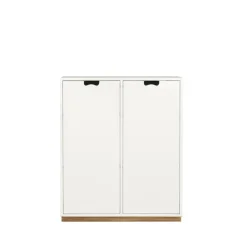 Armoire Snö E, White, base en chêne, portes opaques, dj.42 cm