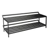 Banc avec rangement chaussures Tamburin 100cm, Chêne peint noir-noir