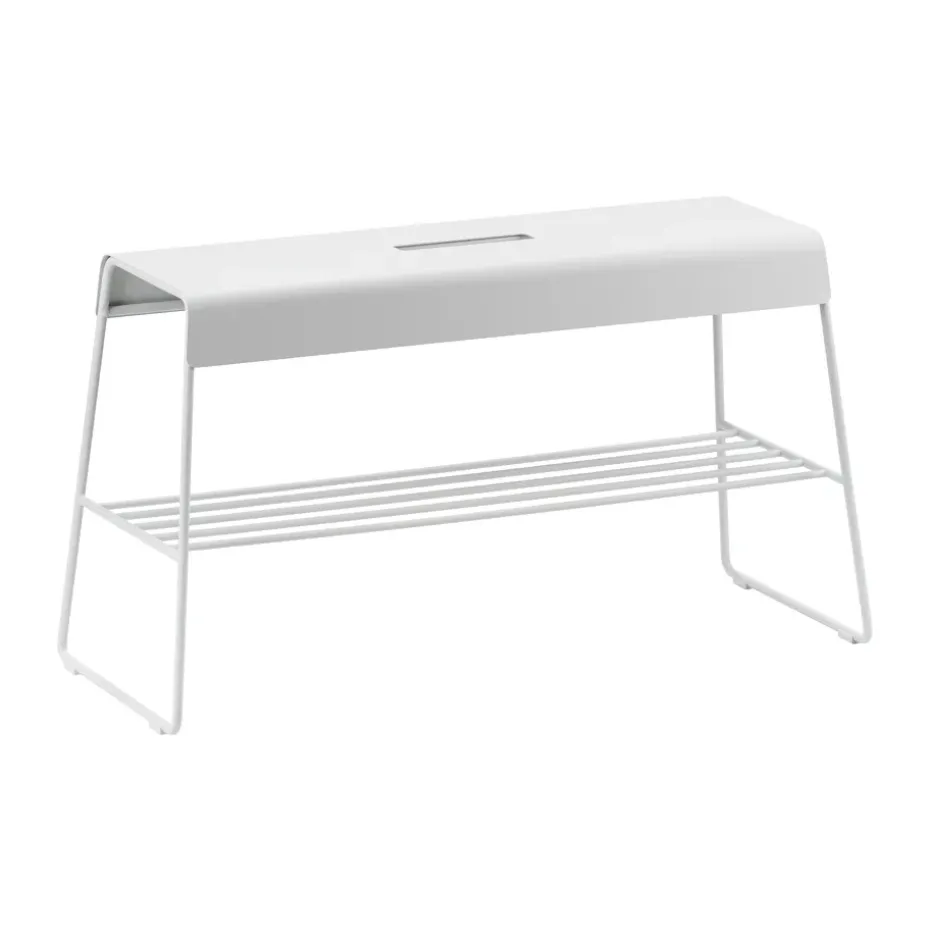 Banc avec étagère A-bench outdoor 45 cm, Soft Grey