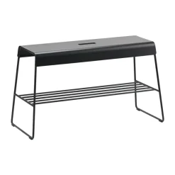 Banc avec étagère A-bench outdoor 45 cm, Black
