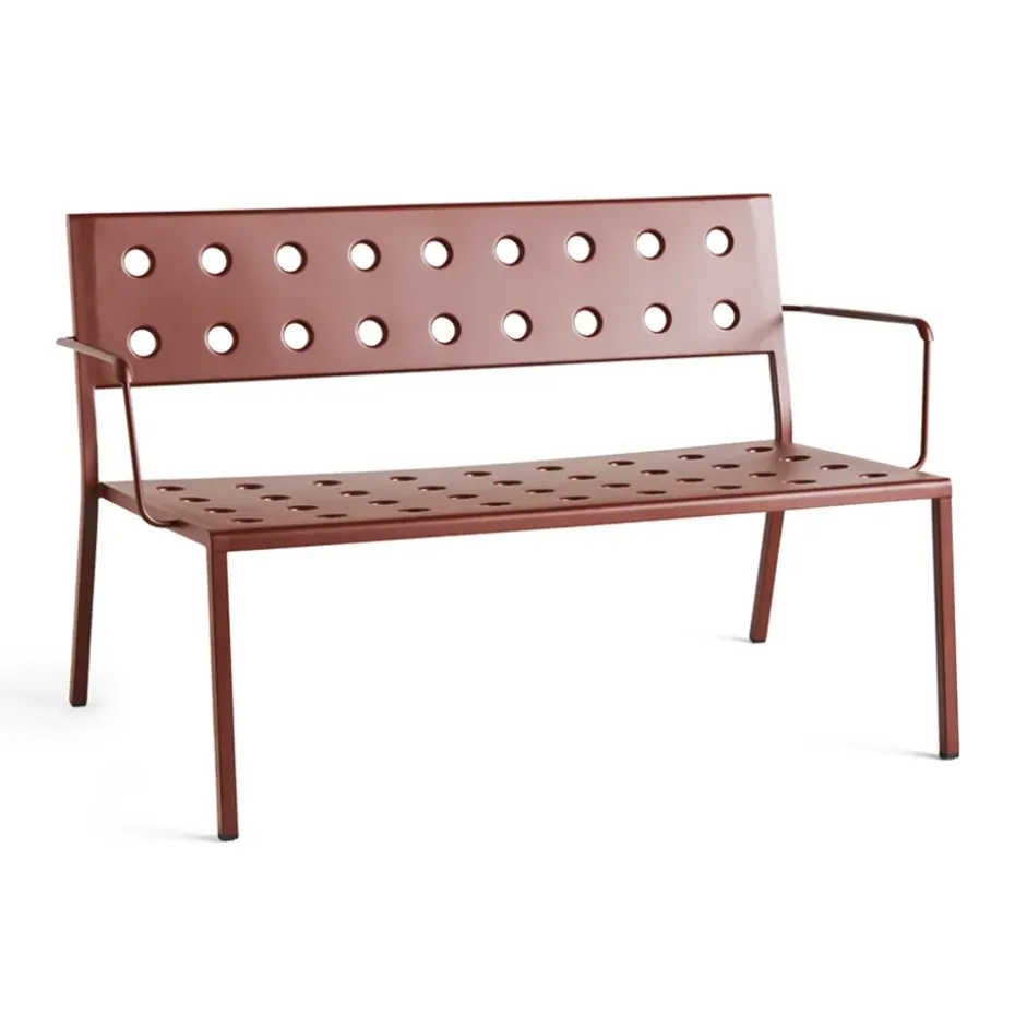 Banc Balcony Lounge avec accoudoirs 121,5x69 cm, Iron red