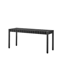 Banc Betty TK4, black, assise en ruban de lin tressé noir