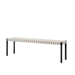 Banc Betty TK5, Black, assise en ruban de lin tressé naturel