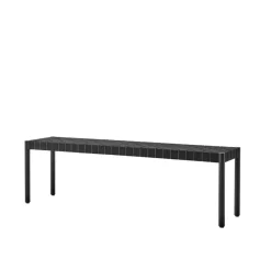 Banc Betty TK5, black, assise en ruban de lin tressé noir