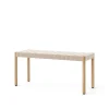 Banc Betty TK4, oak, assise en ruban de lin tressé naturel