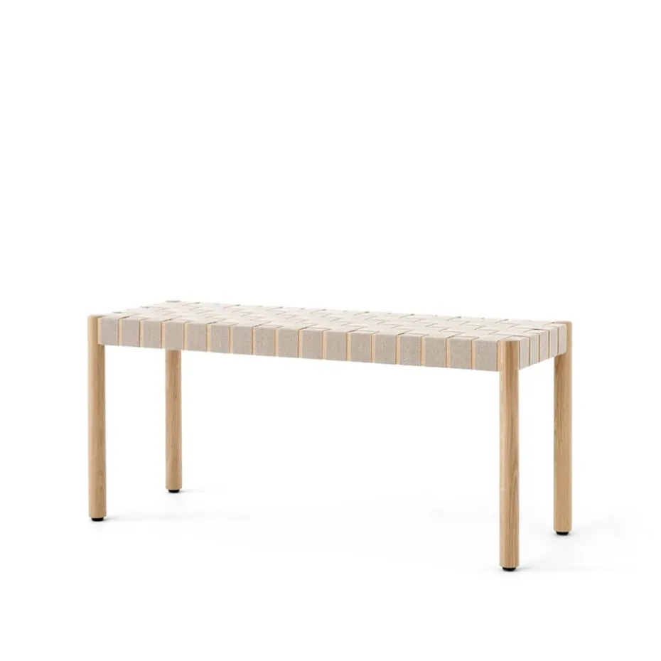 Banc Betty TK4, oak, assise en ruban de lin tressé naturel