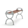 Banc Byarum, Acajou, support en aluminium brut