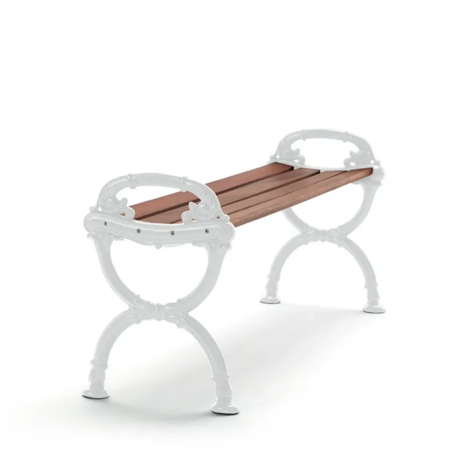Banc Byarum, Acajou, support blanc