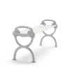 Banc Byarum, Pin blanc laqué, support en aluminium brut