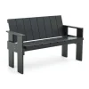 Banc Crate Dining Bench en pin laqué, Black