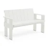 Banc Crate Dining Bench en pin laqué, White