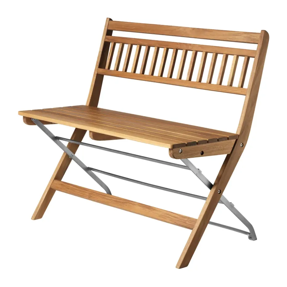 Banc de balcon M24 Lilleø, Teck-acier inoxydable