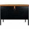 Banc de rangement Frank, Noir-cognac