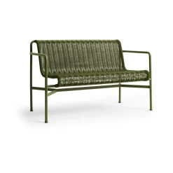 Banc Dining Palissade Cord avec accoudoirs HAY, Olive